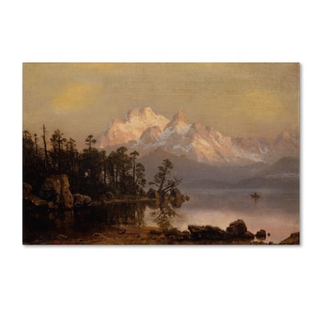 Albert Bierstadt 'Mountain Canoeing' Canvas Art,16x24